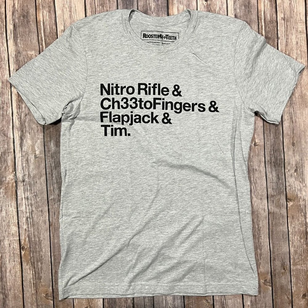 Kinda Funny Rooster Teeth Greg Miller Andy Cortez Nitro Rifle Shirt Medium IGN